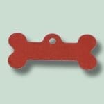 Rødt hundetegn i form af et ben