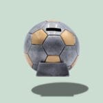 Metal sparegris formet som en fodbold.