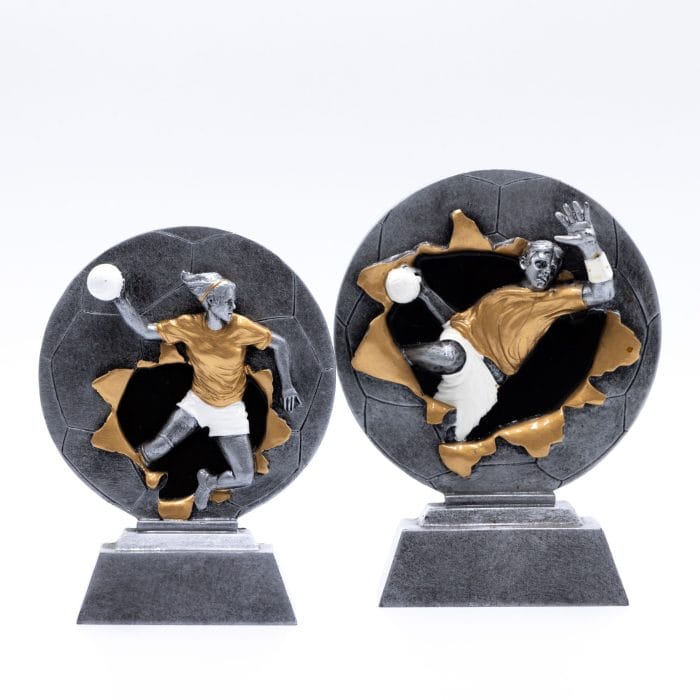 Statuette - Håndbold Explore - Hjortlund & Bøgh Gravering - handbold 3 d samlet