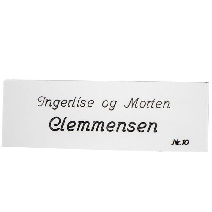 Tavleskilt - Nr. 10 - Aluminium - Ingerlise - Hjortlund & Bøgh Gravering - Tavleskilt 10 alu 1