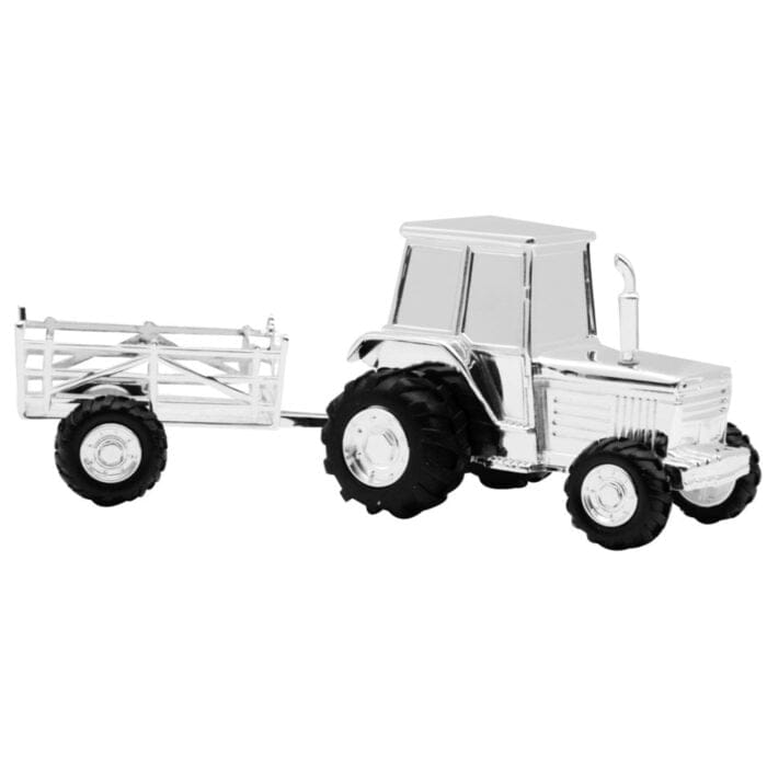 Sparebøsse - Traktor med vogn - Hjortlund & Bøgh Gravering - Traktor med vogn blank