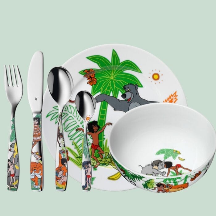 Junglebogen - Porcelæns sæt - 6 dele - Hjortlund & Bøgh Gravering - 93251833099 MELAMINSAeT MED 6 DELE JUNGLEBOGEN MED GROeN