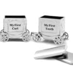 Sølvkasser til babyminder, krølle og tand