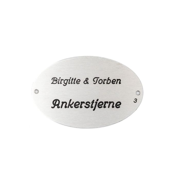 Tavleskilt - Nr. 3 - Aluminium - Birgitte - Hjortlund & Bøgh Gravering - Tavleskilt 3 alu