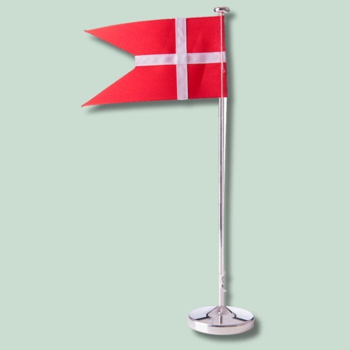 Flag - Forsølvet - 40 cm - Hjortlund & Bøgh Gravering - 87000492001 FORSOeLVET FLAG MED RUND FOD 40 CM MED GROeN