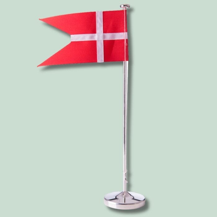 Flag - Forkromet - 40 cm - Hjortlund & Bøgh Gravering - 87000498011 FORKROMET FLAG M BLANK FOD 3850 CM MED GROeN