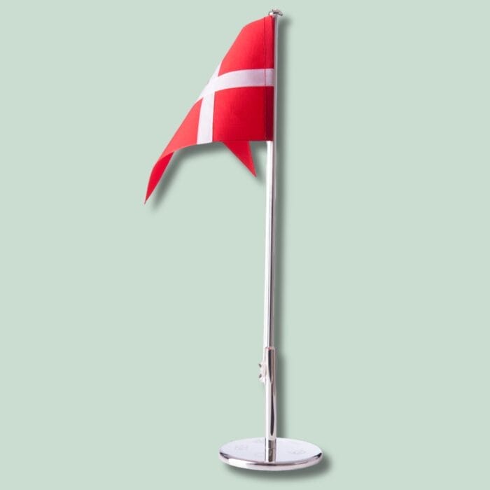 Flag - Forkromet - med symboler - 40 cm - Hjortlund & Bøgh Gravering - 87015081023 FORKROMET FLAG MED DAaBSFOD 30 CM MED GROeN