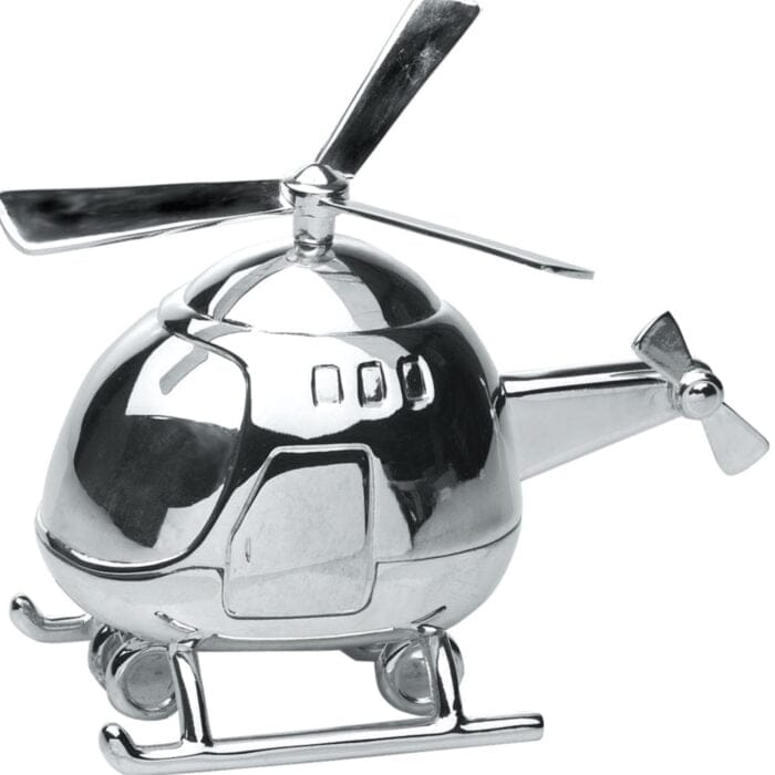 Sparebøsse - Helikopter - Hjortlund & Bøgh Gravering - Helikopter blank