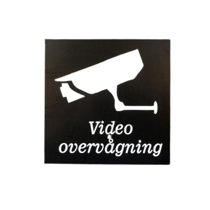 Videoovervågning - Farvet aluminium - Hjortlund & Bøgh Gravering - erhverv overvagning