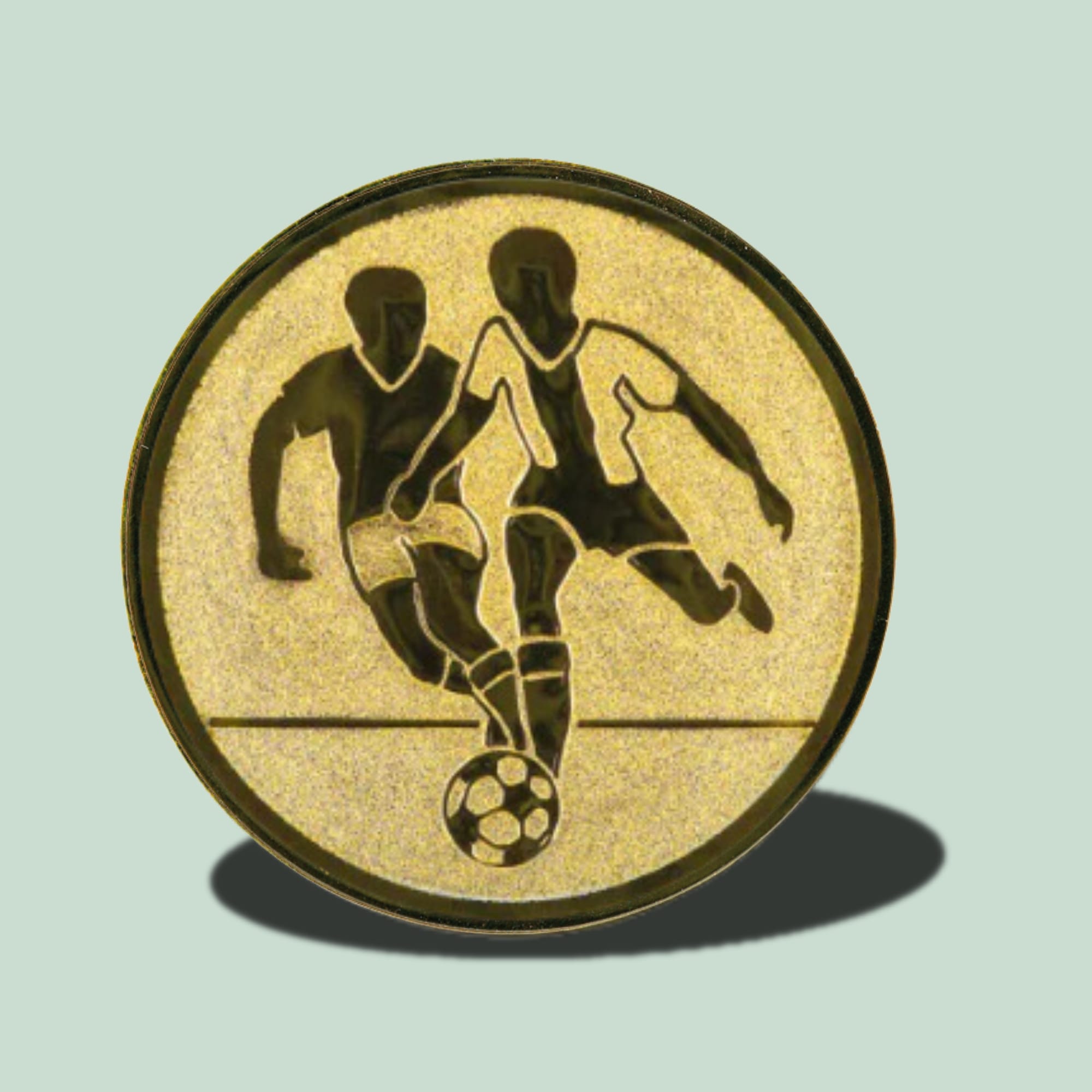 To fodboldspillere på medalje