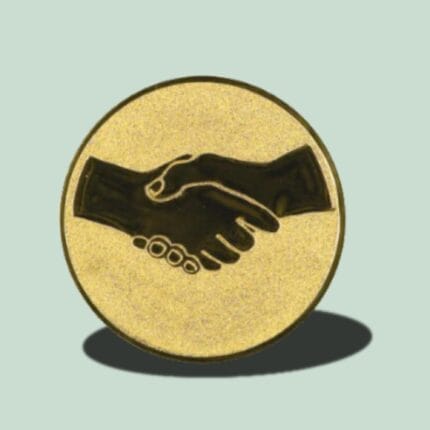 Gylden håndtryk ikon symboliserer samarbejde