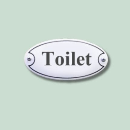 Emaljeskilt - Oval - Toilet - 5 x 10 cm
