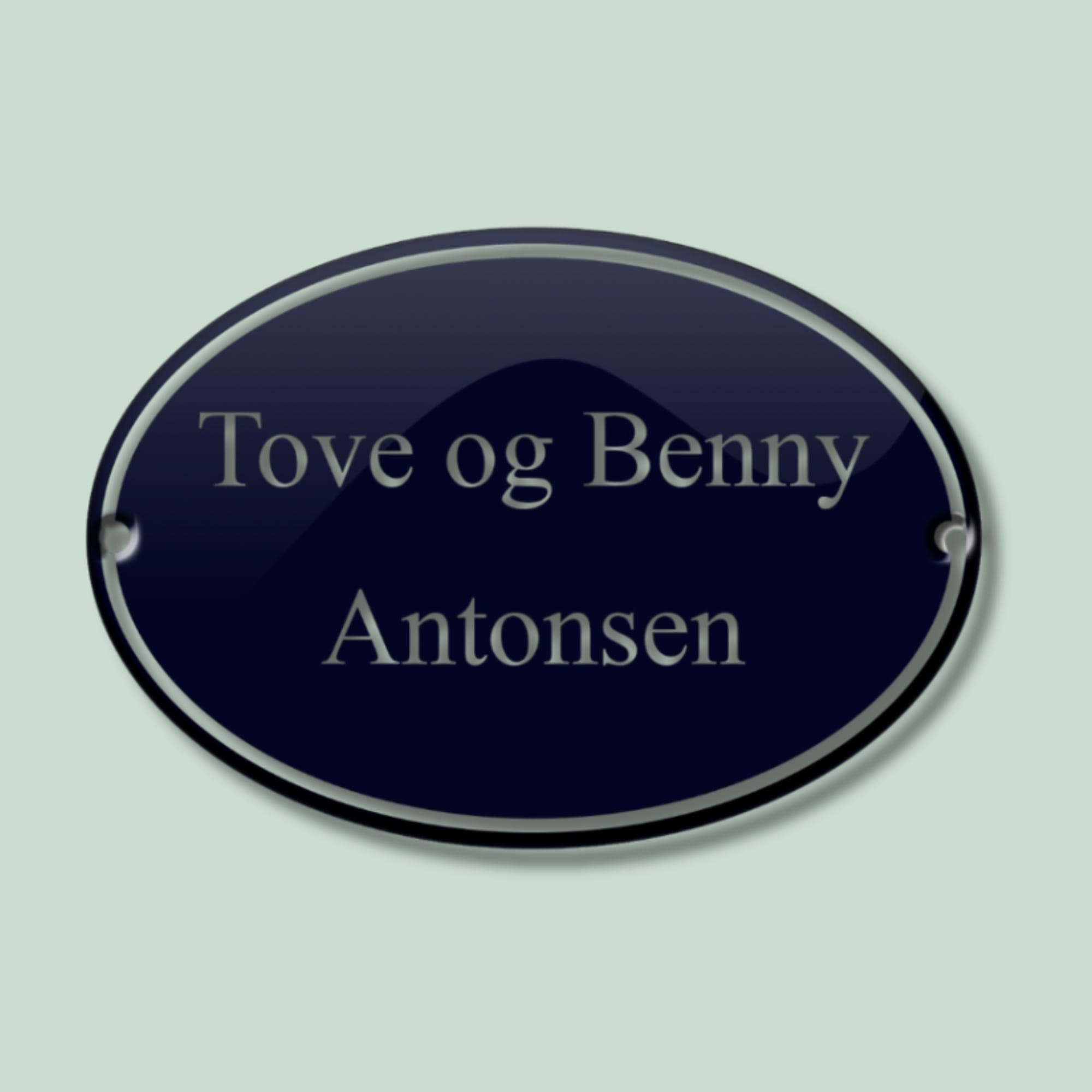 Emalje 12 - x 8 - 439 Emaljeskilt Oval - Blå - 8 x 12 cm - Billede 1