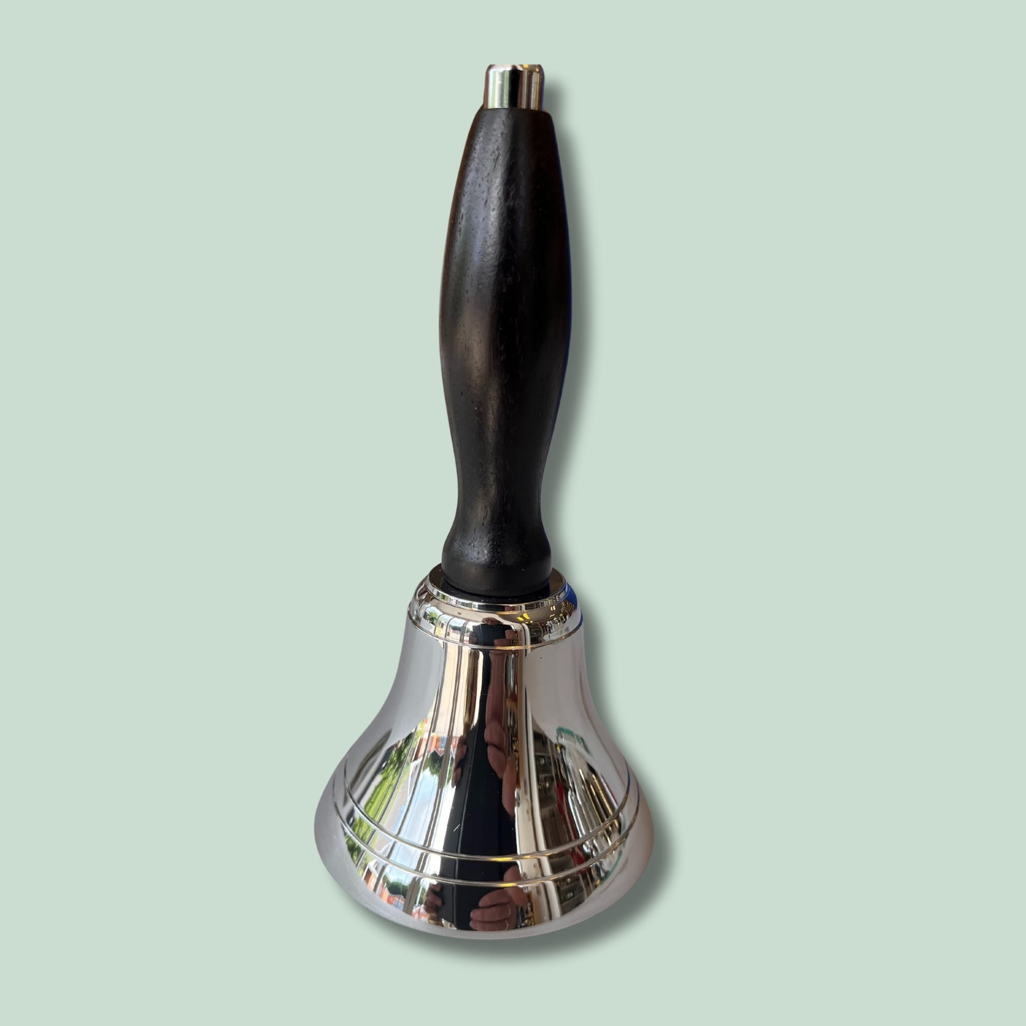 DIRIGENTKLOKKE MM - STÅL Lille håndklokke med sort håndtag