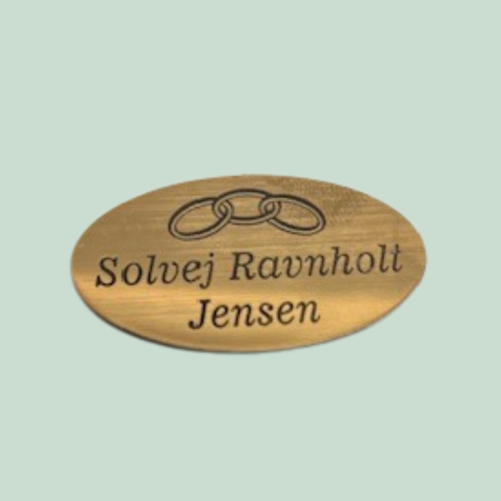 REVERS - KÆDE - FARVE K Navneskilt Mellem oval - Plastik - Billede 1