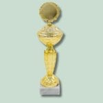 Guldpokalfoto på lys baggrund